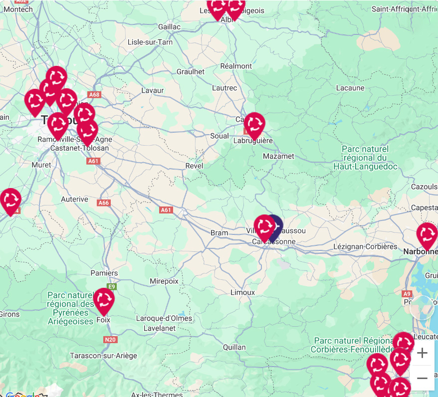 carte point de collecte cartouche