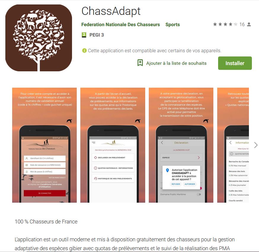 ChassAdapt, l'application des Chasseurs de France pour la gestion adaptative des espèces gibier