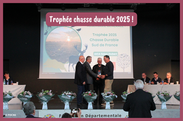 Trophée Chasse Durable 2025 : l'AICA St Hubert récompensée